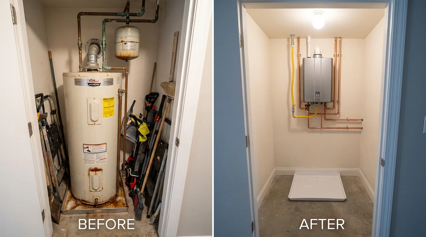 Tank water heater versus wall-mounted tankless unit comparison for Vance, AL homeowners